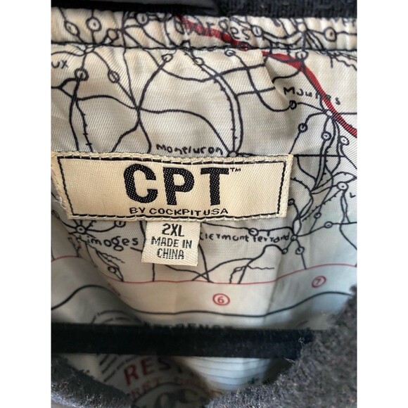 CPT Jacket Men’s Size 2XL Color Black Nylon Flight Jacket by Cockpit USA Map - Picture 4 of 12